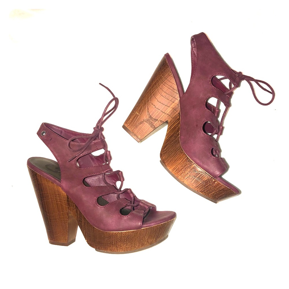G by Guess Platform Lace Up Heels